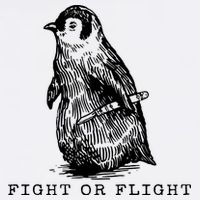 Fight Or Flight Funny Penguin Meme Button