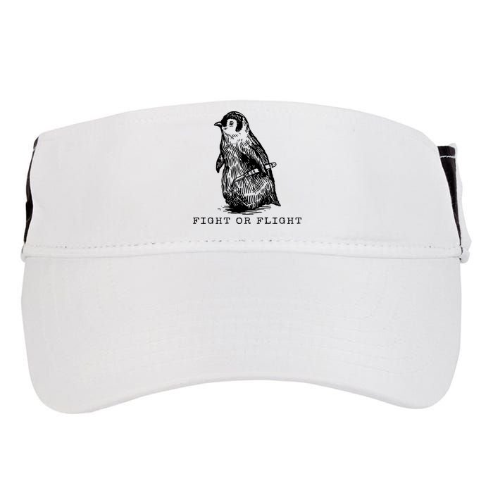 Fight Or Flight Funny Penguin Meme Adult Drive Performance Visor