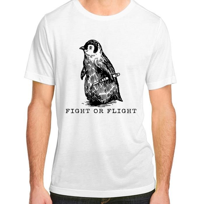 Fight Or Flight Funny Penguin Meme Adult ChromaSoft Performance T-Shirt