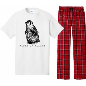 Fight Or Flight Funny Penguin Meme Pajama Set