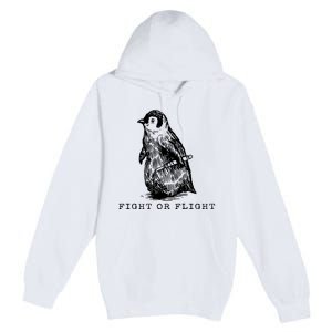 Fight Or Flight Funny Penguin Meme Premium Pullover Hoodie