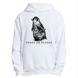 Fight Or Flight Funny Penguin Meme Urban Pullover Hoodie