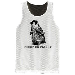 Fight Or Flight Funny Penguin Meme Mesh Reversible Basketball Jersey Tank