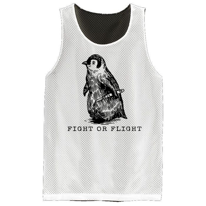 Fight Or Flight Funny Penguin Meme Mesh Reversible Basketball Jersey Tank