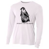 Fight Or Flight Funny Penguin Meme Cooling Performance Long Sleeve Crew