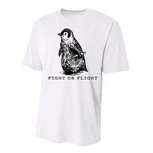 Fight Or Flight Funny Penguin Meme Performance Sprint T-Shirt