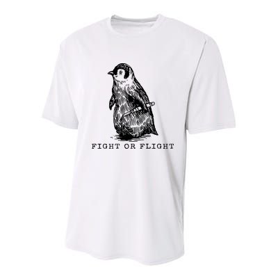 Fight Or Flight Funny Penguin Meme Youth Performance Sprint T-Shirt