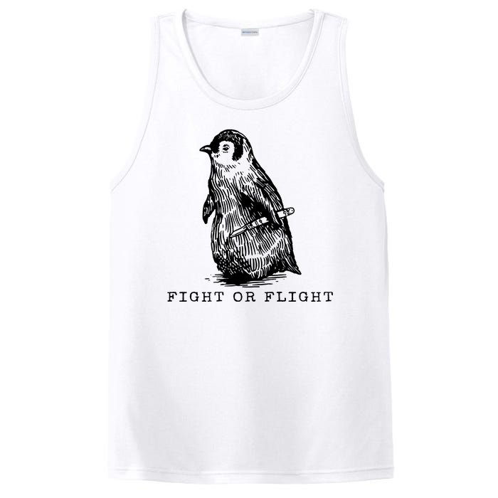 Fight Or Flight Funny Penguin Meme PosiCharge Competitor Tank