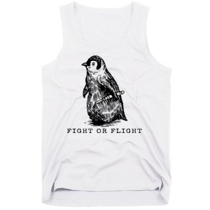 Fight Or Flight Funny Penguin Meme Tank Top