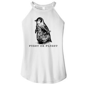 Fight Or Flight Funny Penguin Meme Women's Perfect Tri Rocker Tank