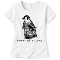 Fight Or Flight Funny Penguin Meme Womens T-Shirt