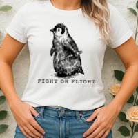 Fight Or Flight Funny Penguin Meme Womens T-Shirt
