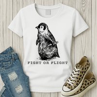 Fight Or Flight Funny Penguin Meme Womens T-Shirt