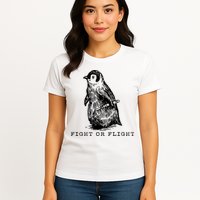 Fight Or Flight Funny Penguin Meme Womens T-Shirt
