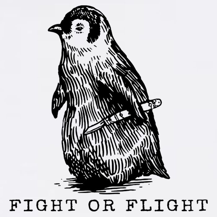 Fight Or Flight Funny Penguin Meme Wool Snapback Cap