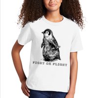 Fight Or Flight Funny Penguin Meme Kids T-Shirt