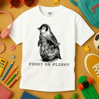 Fight Or Flight Funny Penguin Meme Kids T-Shirt