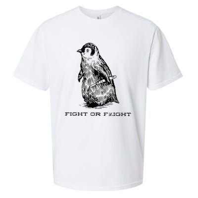 Fight Or Flight Funny Penguin Pun Fight Or Flight Sueded Cloud Jersey T-Shirt