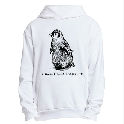 Fight Or Flight Funny Penguin Pun Fight Or Flight Urban Pullover Hoodie