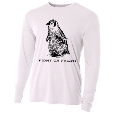 Fight Or Flight Funny Penguin Pun Fight Or Flight Cooling Performance Long Sleeve Crew