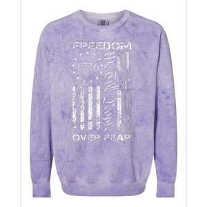 Freedom Over Fear Pro Gun Usa Flag 2nd Amendment Colorblast Crewneck Sweatshirt