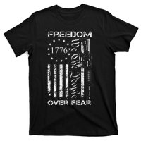 Freedom Over Fear Pro Gun Usa Flag 2nd Amendment T-Shirt