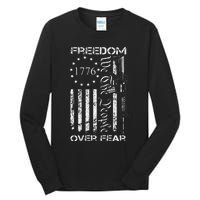 Freedom Over Fear Pro Gun Usa Flag 2nd Amendment Tall Long Sleeve T-Shirt