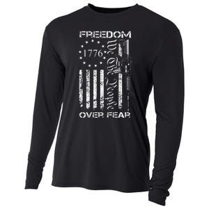 Freedom Over Fear Pro Gun Usa Flag 2nd Amendment Cooling Performance Long Sleeve Crew