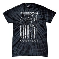 Freedom Over Fear Pro Gun Usa Flag 2nd Amendment Tie-Dye T-Shirt