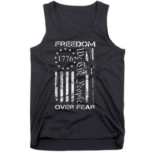 Freedom Over Fear Pro Gun Usa Flag 2nd Amendment Tank Top