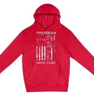 Freedom Over Fear Pro Gun Usa Flag 2nd Amendment Premium Pullover Hoodie