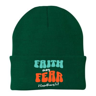 Faith Over Fear Christian Motivational Knit Cap Winter Beanie