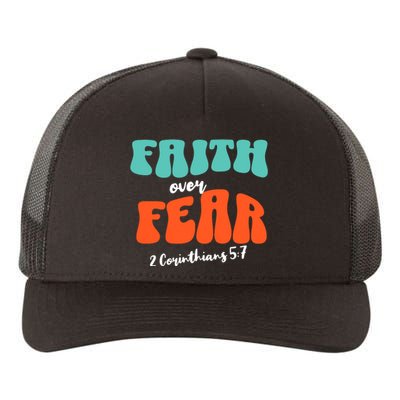 Faith Over Fear Christian Motivational Yupoong Adult 5-Panel Trucker Hat