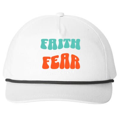 Faith Over Fear Christian Motivational Snapback Five-Panel Rope Hat