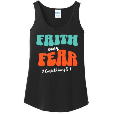 Faith Over Fear Christian Motivational Ladies Essential Tank