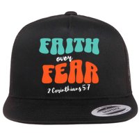 Faith Over Fear Christian Motivational Flat Bill Trucker Hat