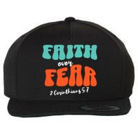 Faith Over Fear Christian Motivational Wool Snapback Cap