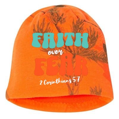 Faith Over Fear Christian Motivational Kati - Camo Knit Beanie