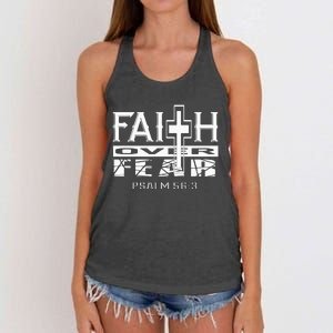 Faith Over Fear Bible Verses Inspiration Women's Knotted Racerback Tank