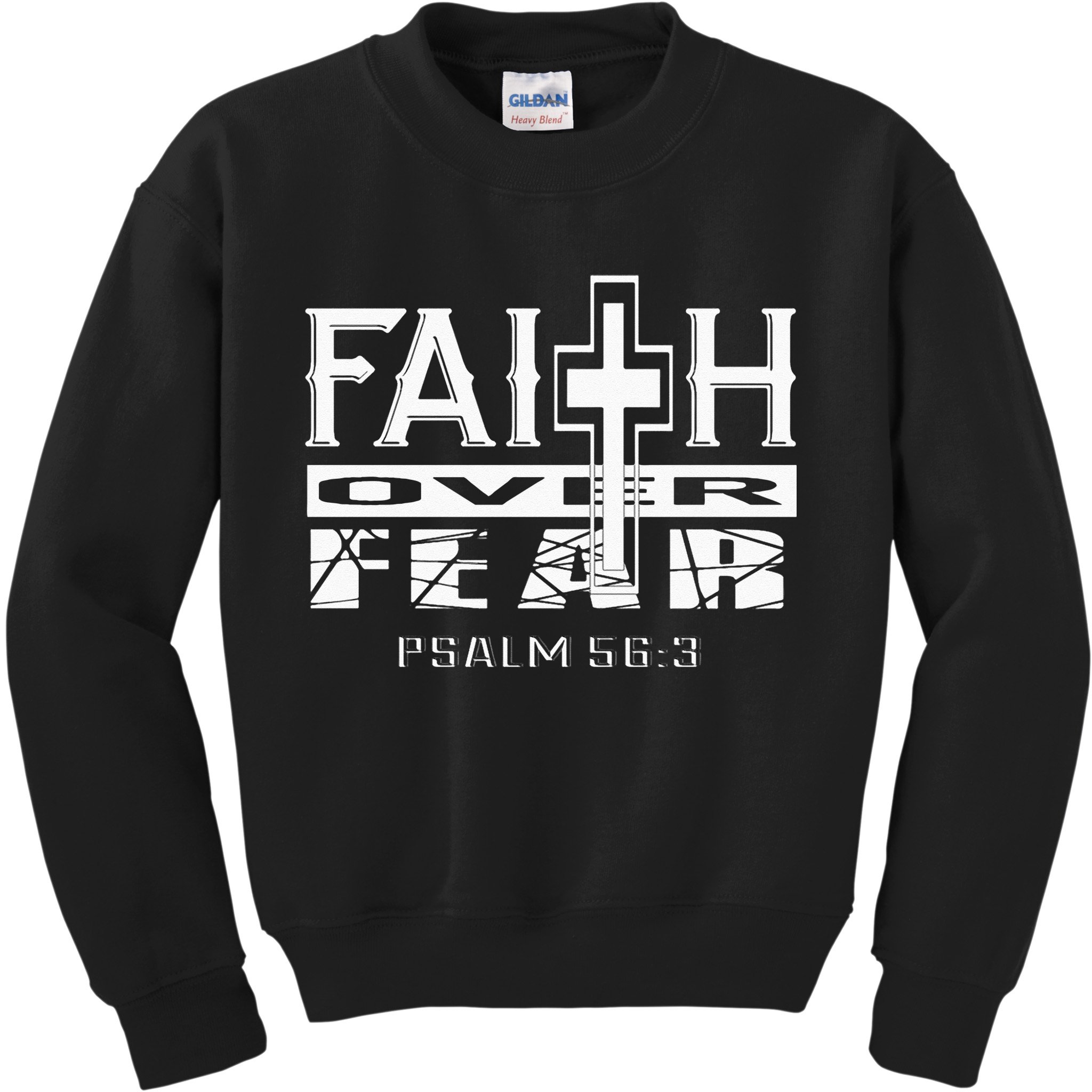 Faith Over Fear Bible Verses Inspiration Kids Sweatshirt