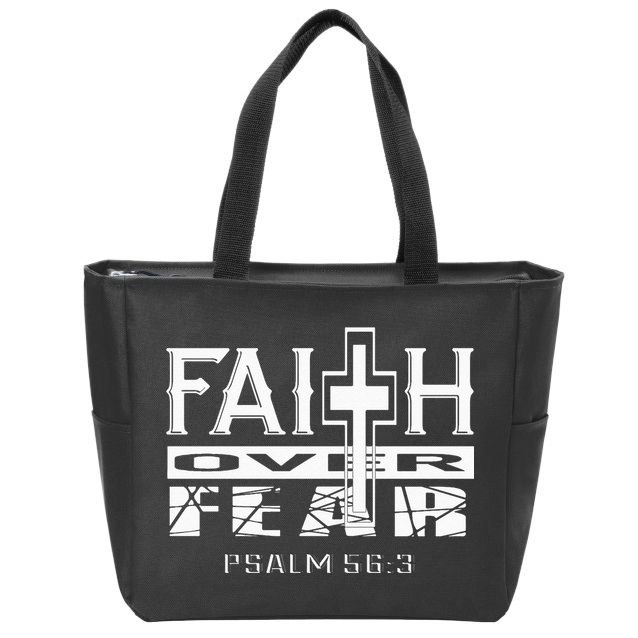 Faith Over Fear Bible Verses Inspiration Zip Tote Bag
