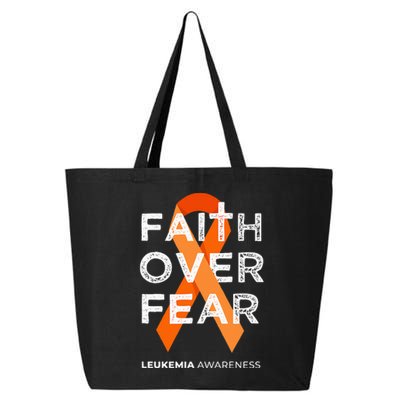 Faith Over Fear Orange Ribbon Fight Leukemia Awareness 25L Jumbo Tote