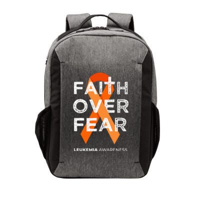 Faith Over Fear Orange Ribbon Fight Leukemia Awareness Vector Backpack