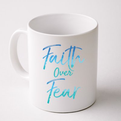 Faith Over Fear Vintage Inspirational Bold Christian Mug