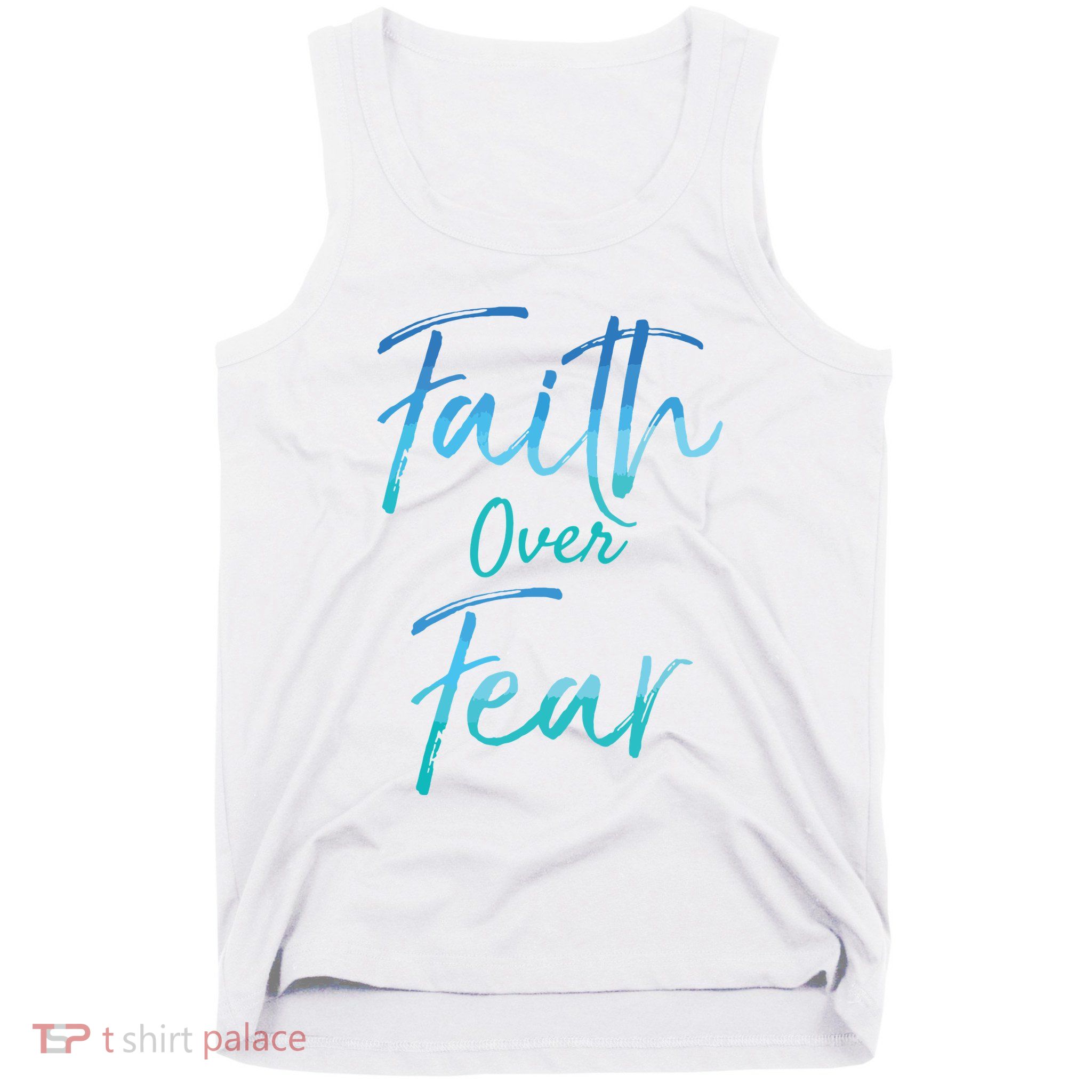 Faith Over Fear Vintage Inspirational Bold Christian Tank Top