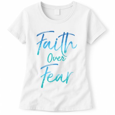 Faith Over Fear Vintage Inspirational Bold Christian Womens T-Shirt