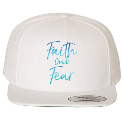 Faith Over Fear Vintage Inspirational Bold Christian Wool Snapback Cap