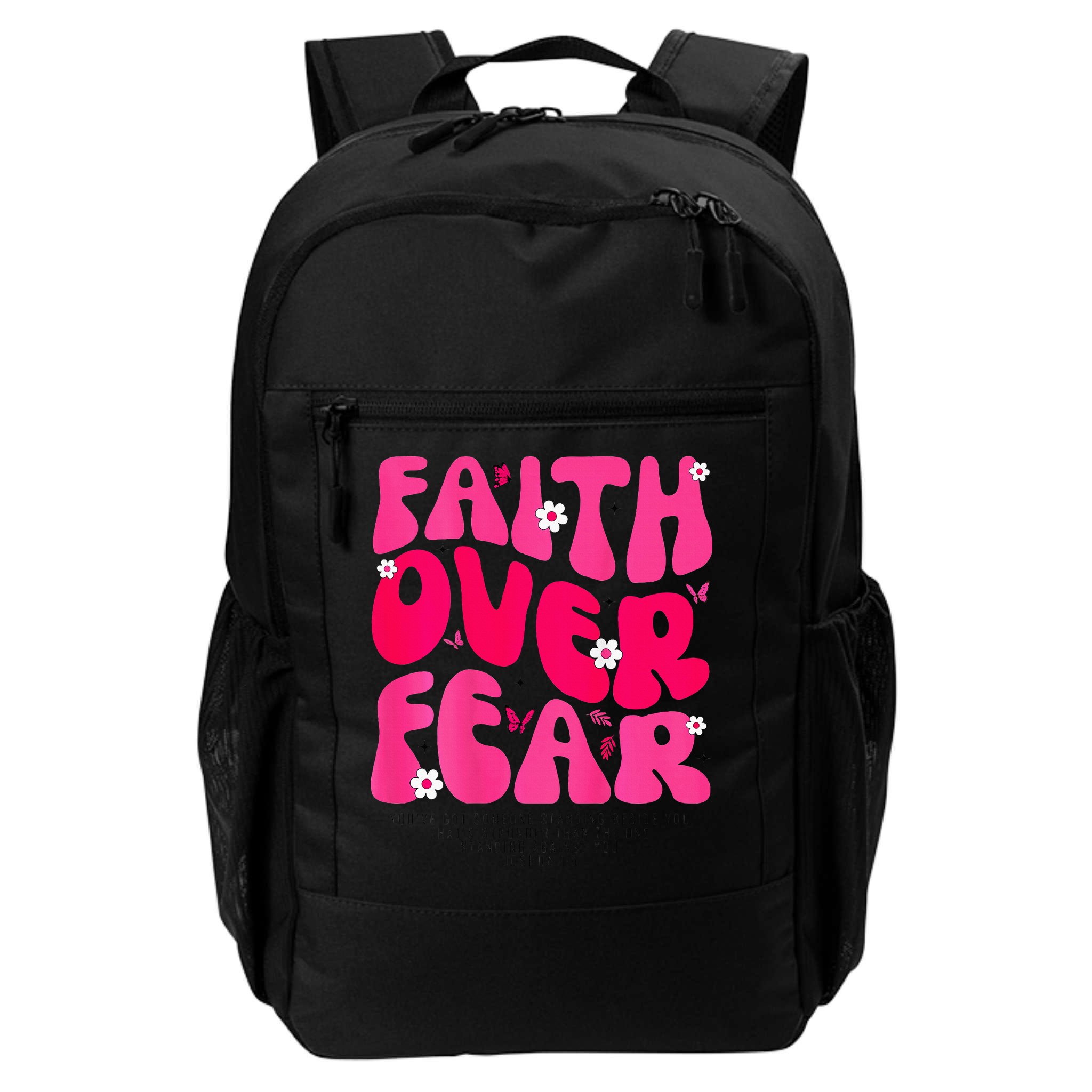 Faith Over Fear Christian Women Jesus Religious Floral Backpack