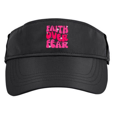 Faith Over Fear Christian Women Jesus Religious Floral Adult Drive Performance Visor