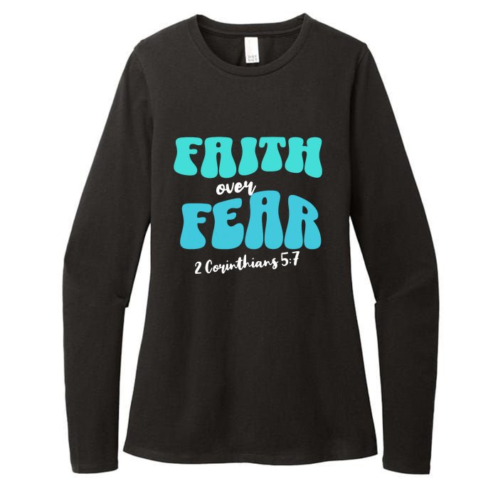 Faith Over Fear Christian Motivational Womens CVC Long Sleeve Shirt